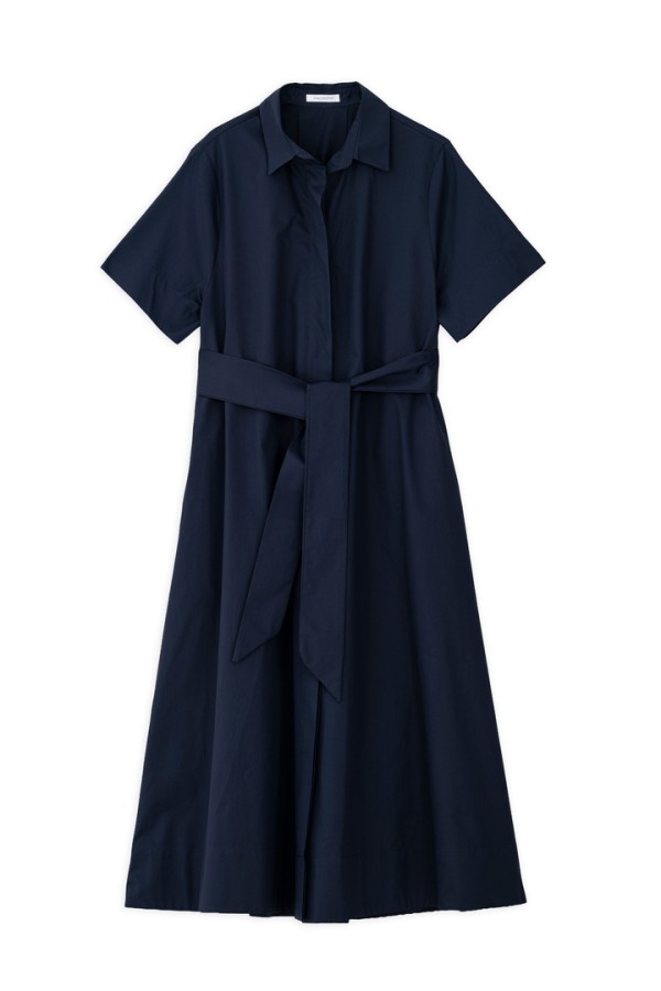POPLIN SHIRTDRESS DARK BLUE
