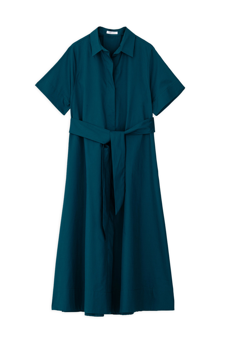 POPLIN SHIRTDRESS DARK EMERALD