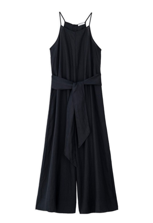 LINEN JUMPSUIT BLACK