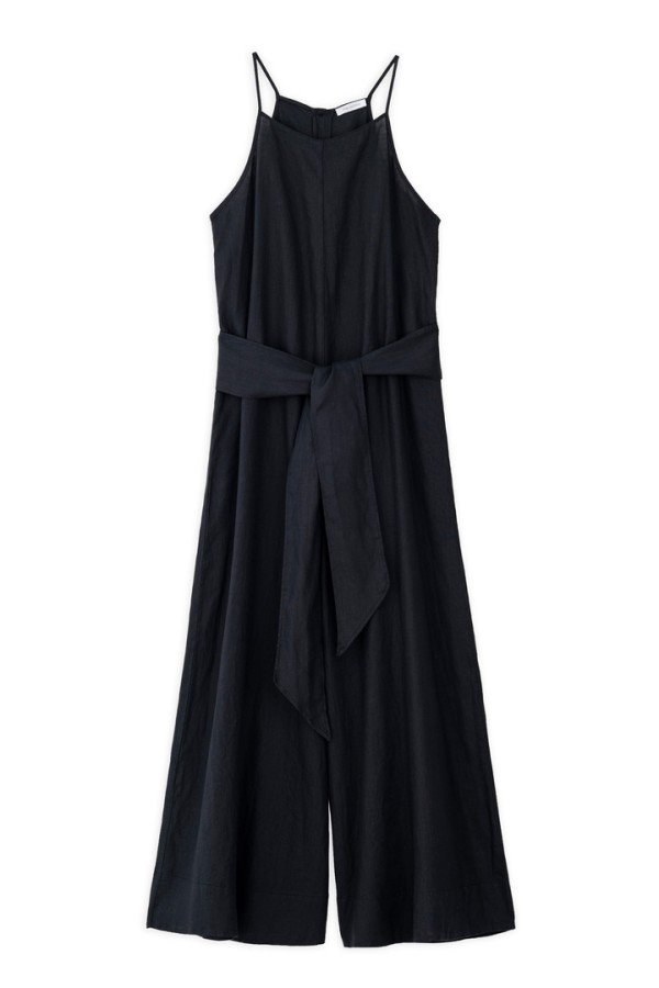 LINEN JUMPSUIT BLACK