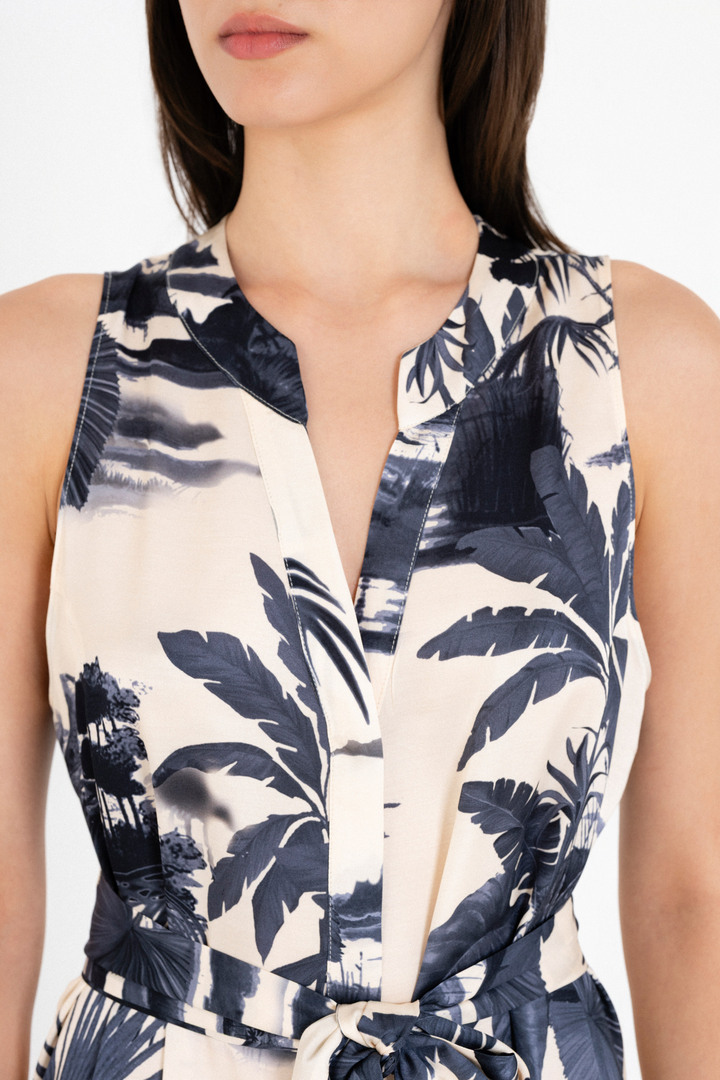 SATIN PRINT JUMPSUIT DARK BLUE