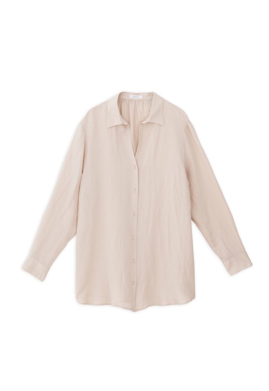 GAUZE OVERSIZED SHIRT LIGHT BEIGE