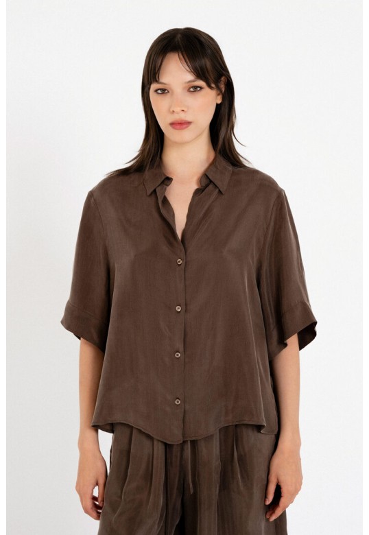 CUPRO SHIRT BROWN