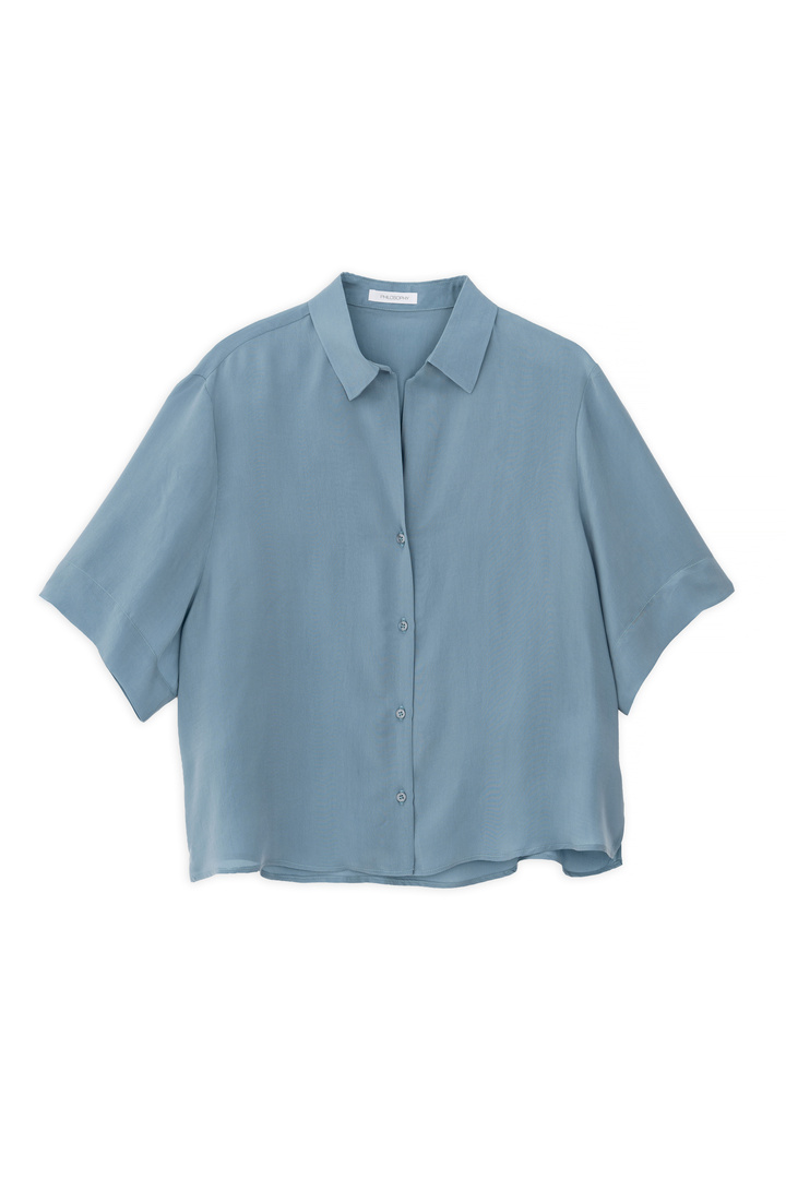 CUPRO SHIRT DUSTY BLUE
