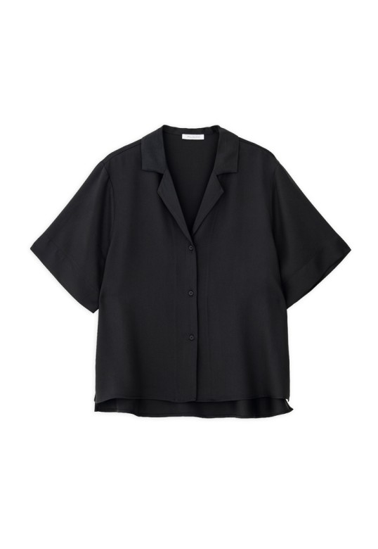 LYOCELL SHIRT OFF BLACK