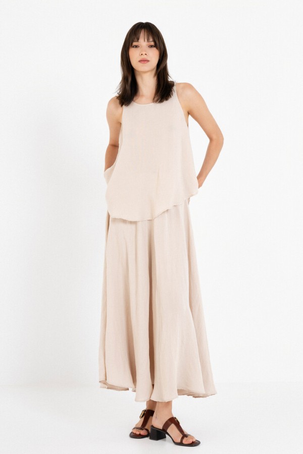 GAUZE SKIRT LIGHT BEIGE