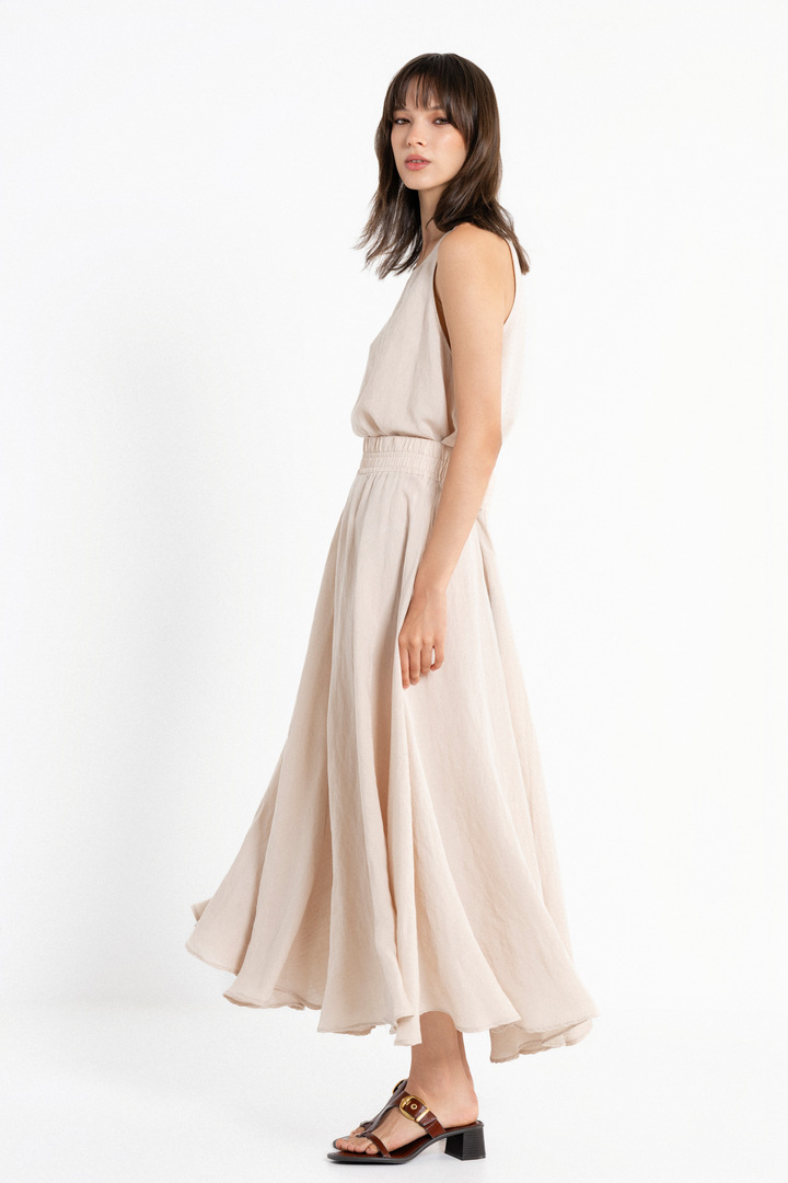 GAUZE SKIRT LIGHT BEIGE