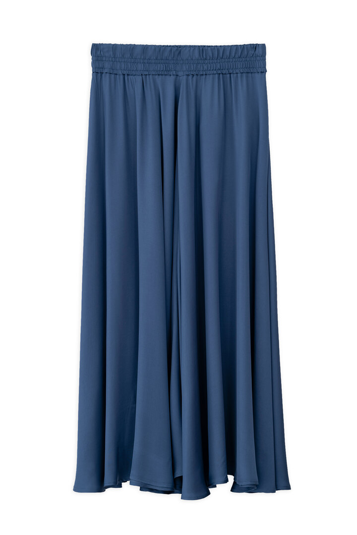 SATIN FINE ECOVERO SKIRT BLUE