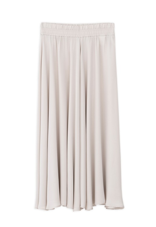 SATIN FINE ECOVERO SKIRT DUSTY WHITE