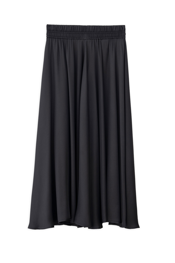 SATIN FINE ECOVERO SKIRT OFF BLACK