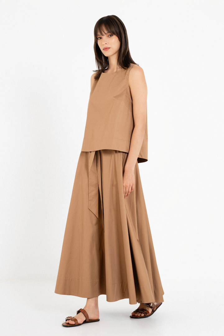 POPLIN SKIRT CAMEL