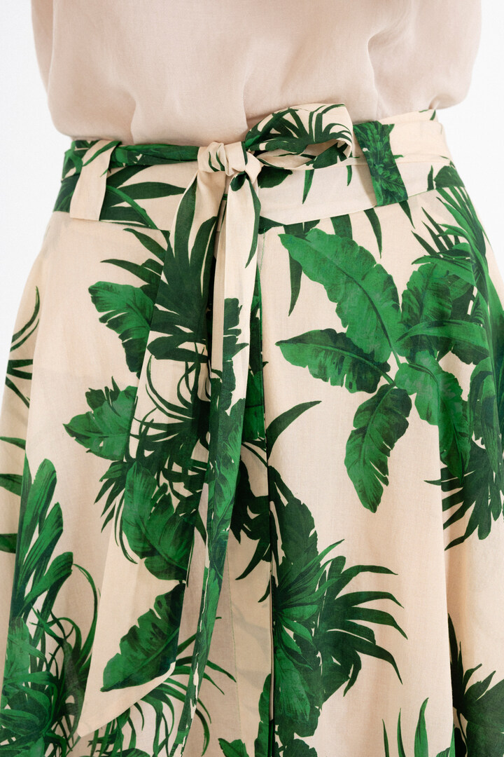 VOILE PRINT SKIRT GREEN