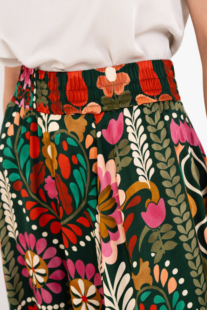 SATIN PRINT SKIRT MULTICOLORED
