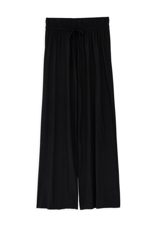 ORGANIC JERSEY WIDE-LEG PANTS BLACK