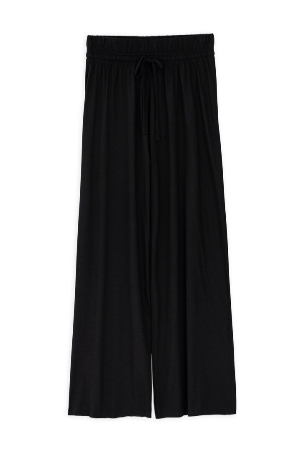 ORGANIC JERSEY WIDE-LEG PANTS BLACK