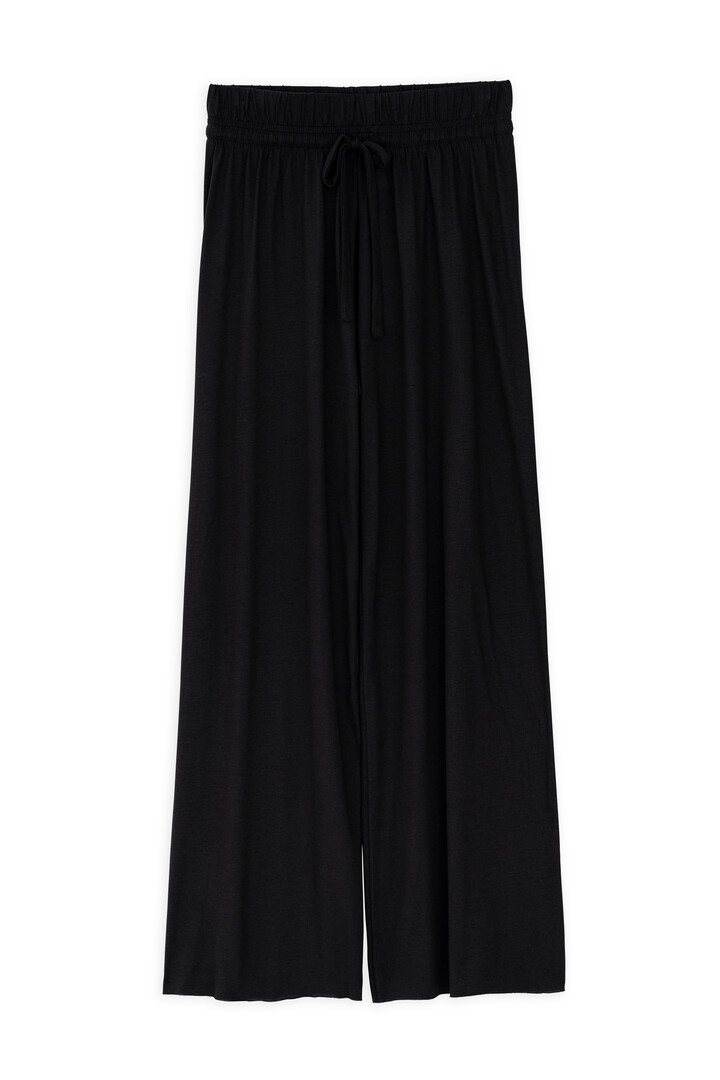 ORGANIC JERSEY WIDE-LEG PANTS BLACK