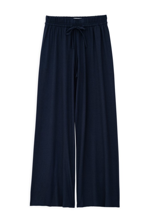 ORGANIC JERSEY WIDE-LEG PANTS DARK BLUE