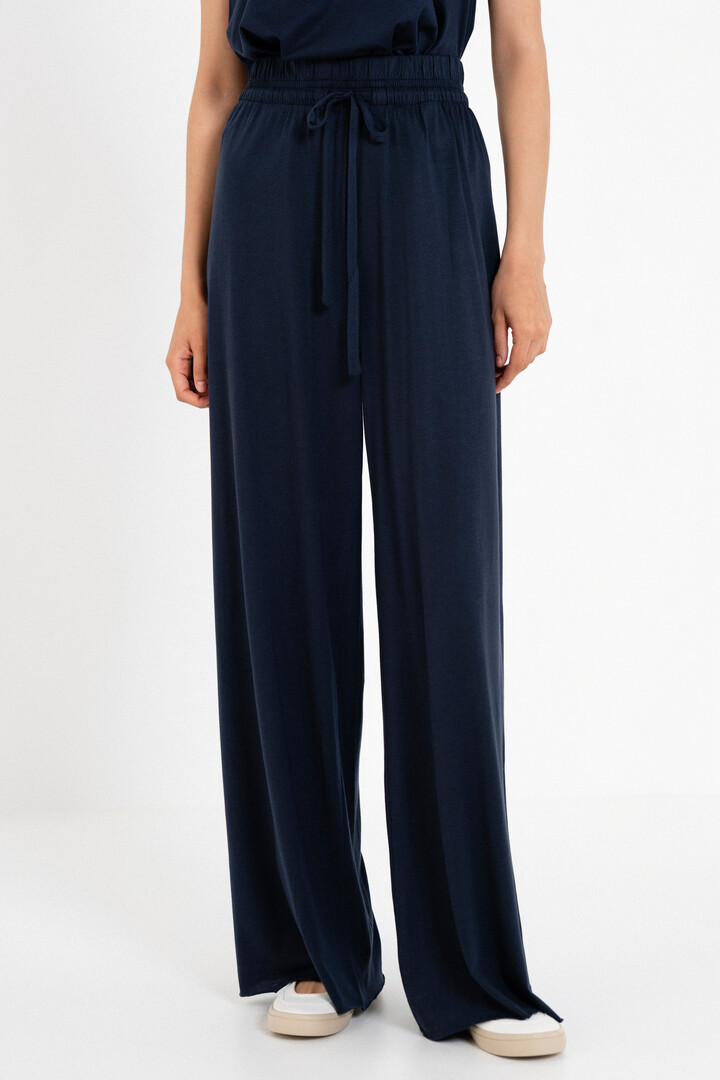 ORGANIC JERSEY WIDE-LEG PANTS DARK BLUE