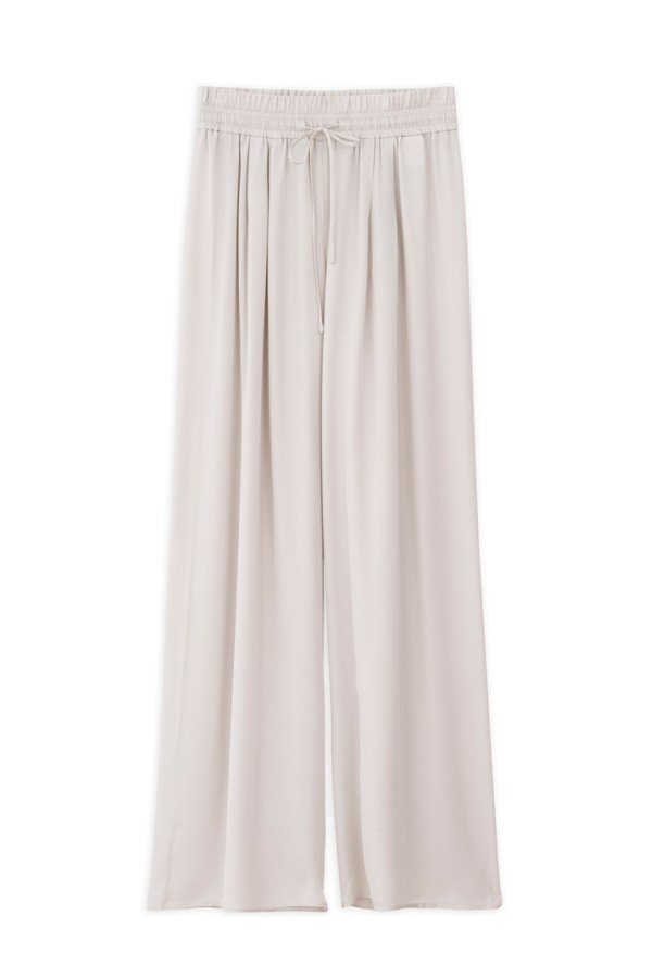SATIN FINE ECOVERO WIDE-LEG PANTS DUSTY WHITE