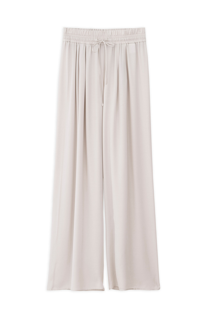 SATIN FINE ECOVERO WIDE-LEG PANTS DUSTY WHITE