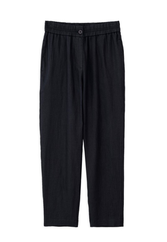 LINEN JOGGER PANTS BLACK