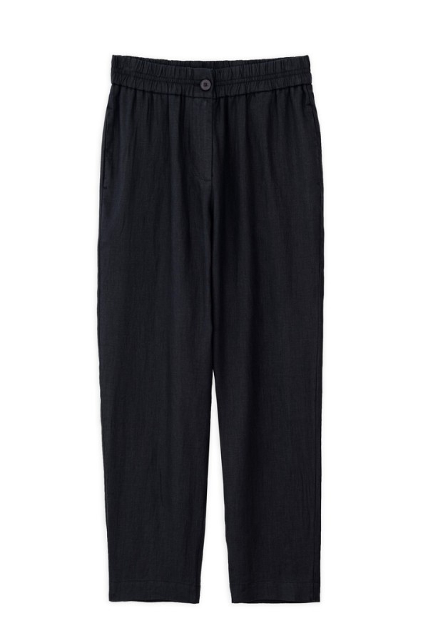 LINEN JOGGER PANTS BLACK