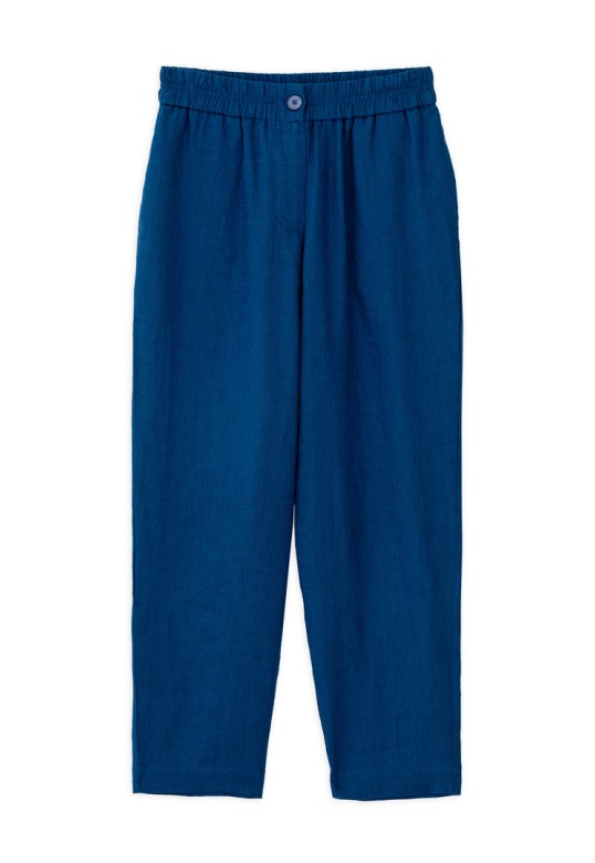 LINEN JOGGER PANTS BLUE