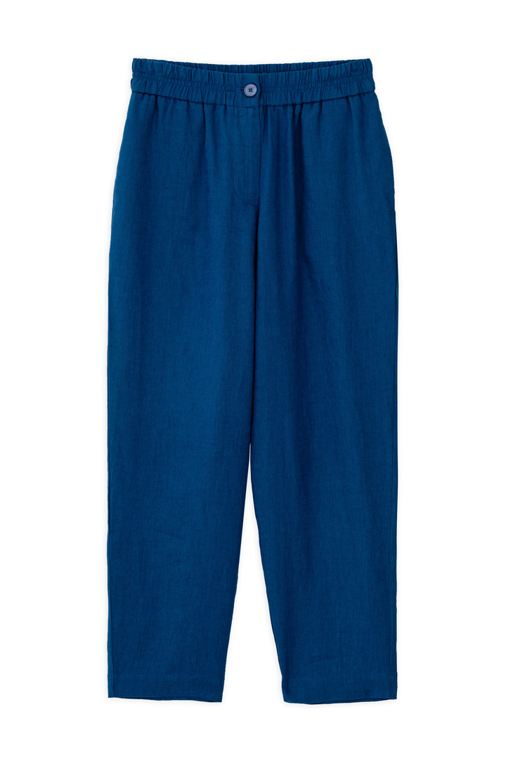 LINEN JOGGER PANTS BLUE