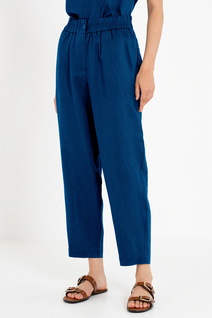 LINEN JOGGER PANTS BLUE
