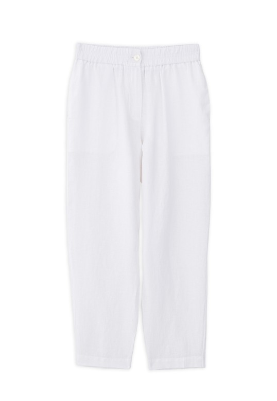 LINEN JOGGER PANTS WHITE