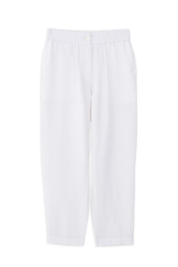 LINEN JOGGER PANTS WHITE