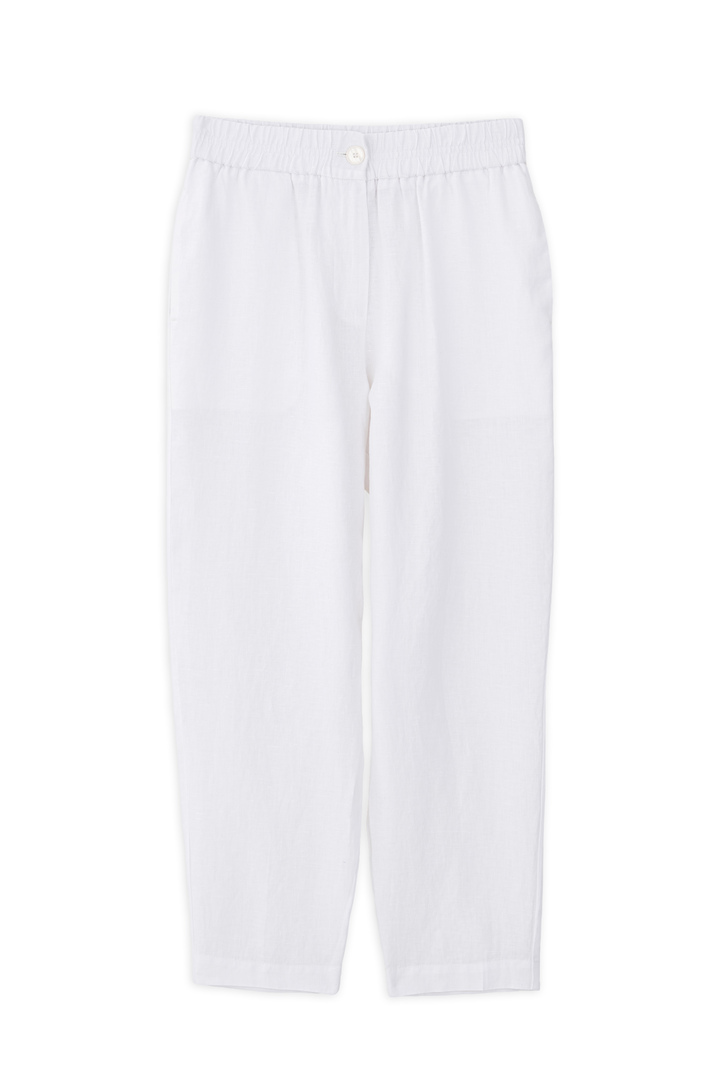 LINEN JOGGER PANTS WHITE