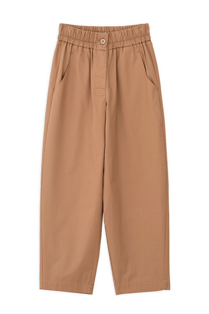 POPLIN BARREL PANTS CAMEL