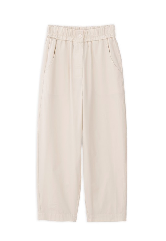 POPLIN BARREL PANTS CREAM