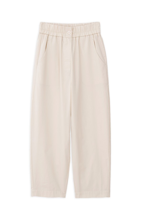 POPLIN BARREL PANTS CREAM