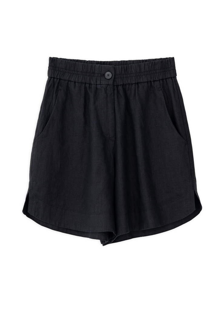 LINEN SHORTS BLACK