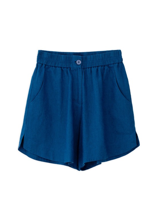 LINEN SHORTS BLUE