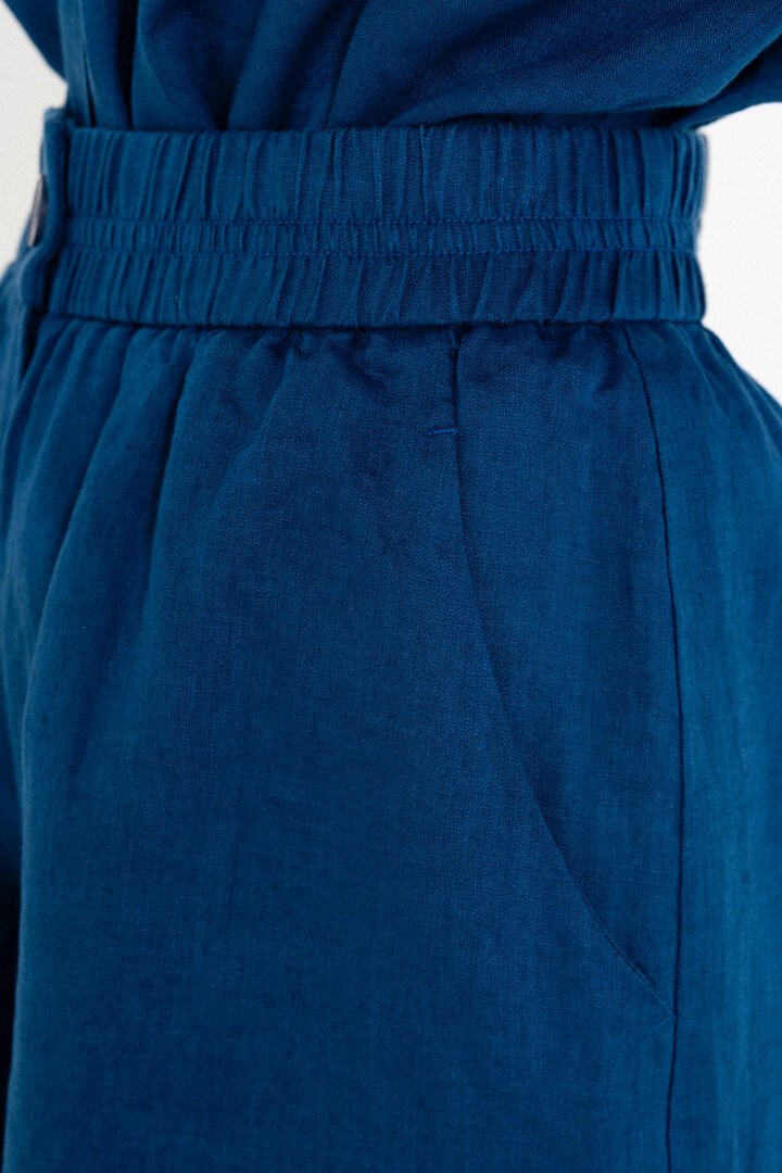 LINEN SHORTS BLUE