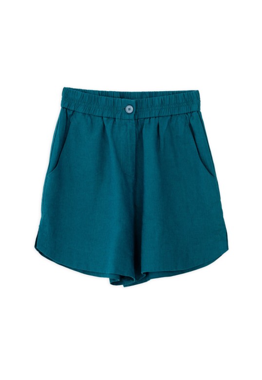 LINEN SHORTS EMERALD