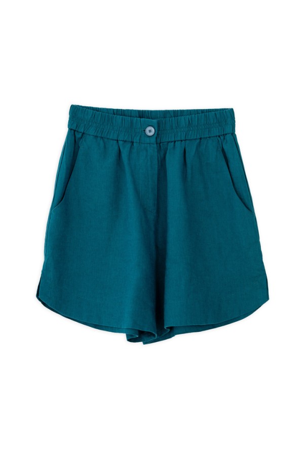 LINEN SHORTS EMERALD
