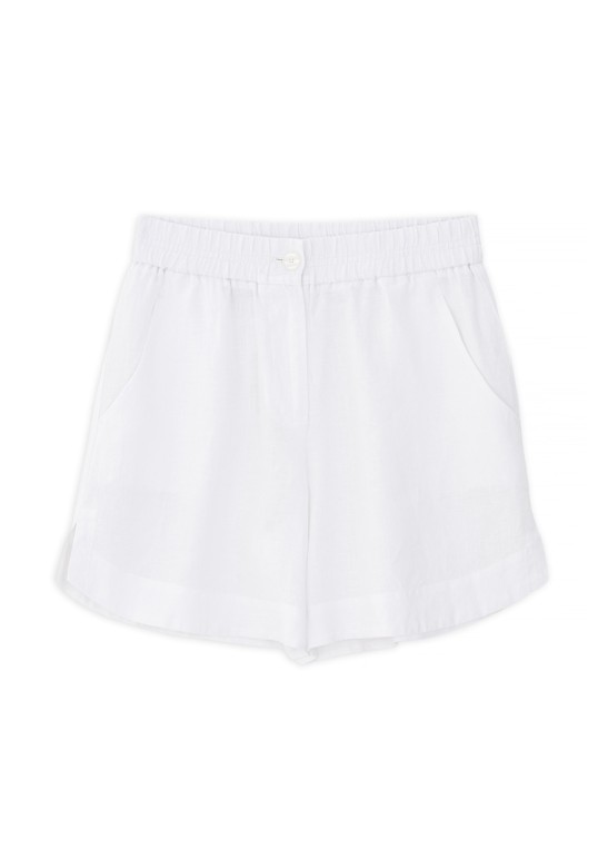 LINEN SHORTS WHITE