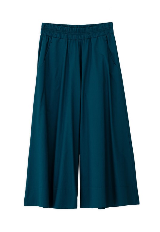 POPLIN JUPE CULOTTE DARK EMERALD
