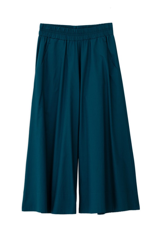 POPLIN JUPE CULOTTE DARK EMERALD