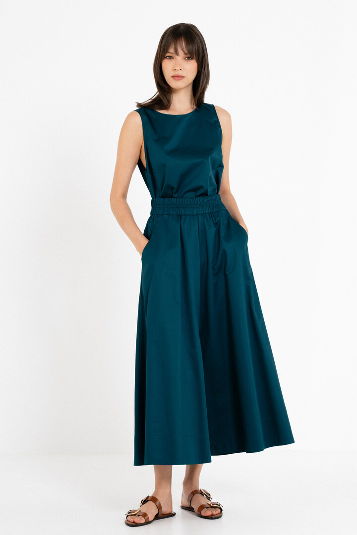 POPLIN JUPE CULOTTE DARK EMERALD