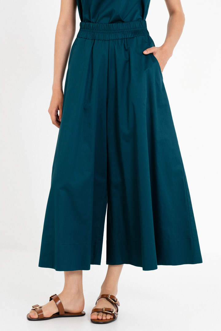 POPLIN JUPE CULOTTE DARK EMERALD