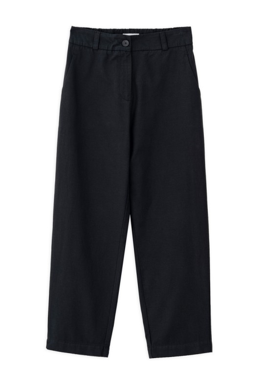COTTON LYOCELL REGULAR PANTS BLACK