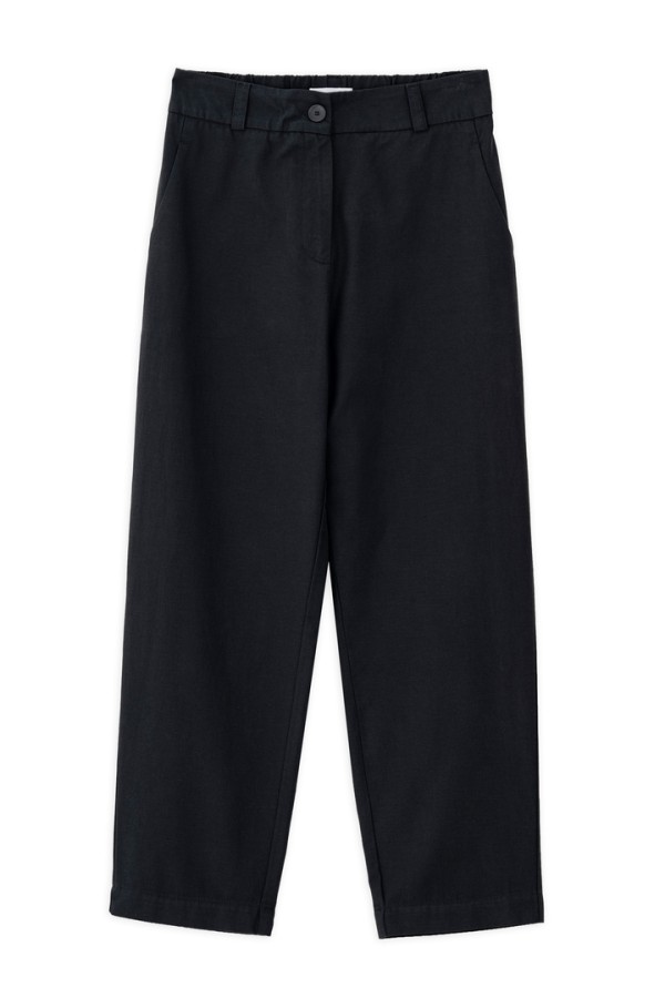 COTTON LYOCELL REGULAR PANTS BLACK