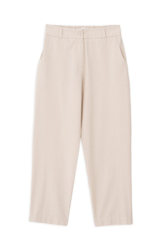 COTTON LYOCELL REGULAR PANTS LIGHT BEIGE