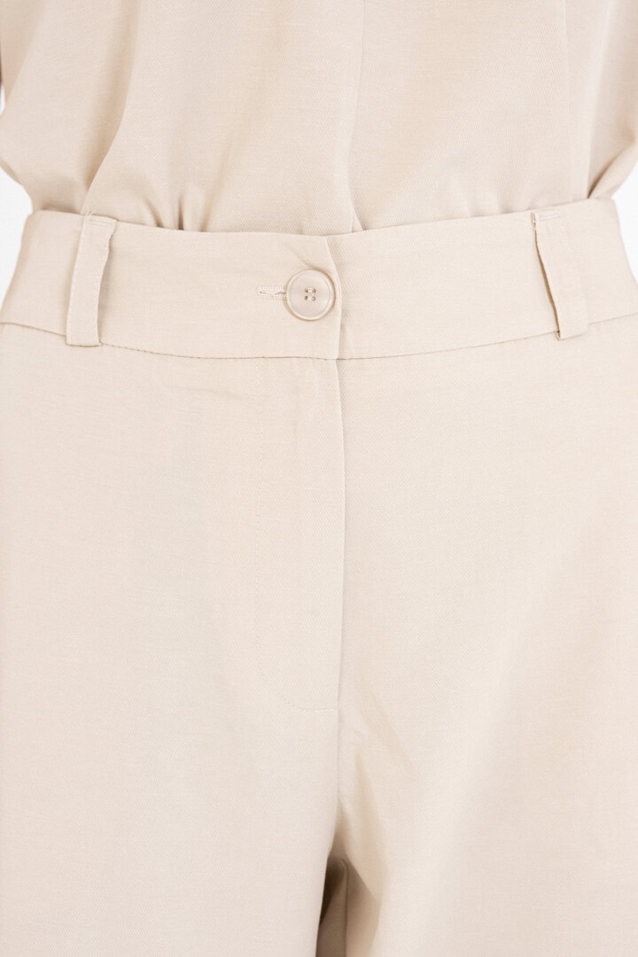 COTTON LYOCELL REGULAR PANTS LIGHT BEIGE