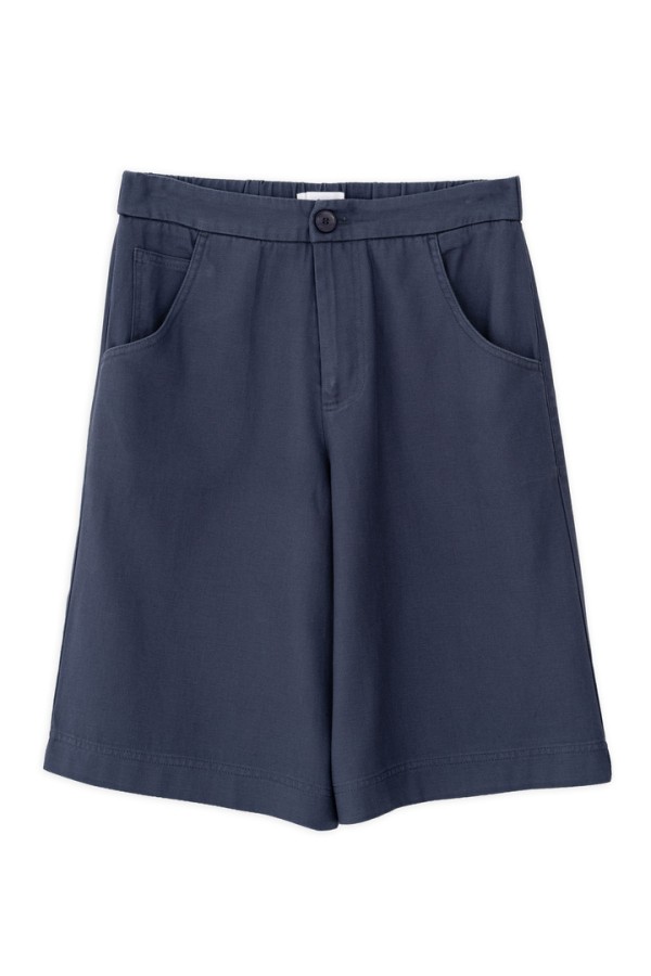 TWILL LINEN SHORTS BLUE
